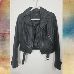 Express LEATHER crop Biker Jacket M punk chic